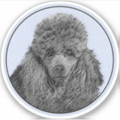 Poedel schilderij miniatuur Speelgoed zwart origin Sticker (Voorkant)