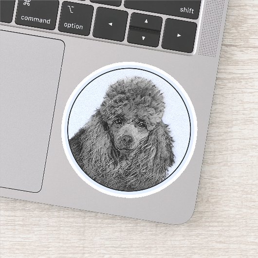 Poedel schilderij miniatuur Speelgoed zwart origin Sticker (Detail)