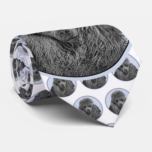 Poedel schilderij miniatuur Speelgoed zwart origin Stropdas (Opgerold)