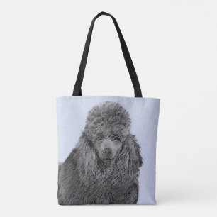 Poedel schilderij miniatuur Speelgoed zwart origin Tote Bag