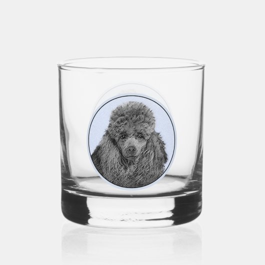 Poedel schilderij miniatuur Speelgoed zwart origin Whisky Glas (Voorkant)