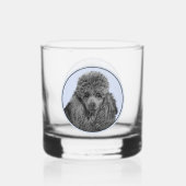 Poedel schilderij miniatuur Speelgoed zwart origin Whisky Glas (Achterkant)