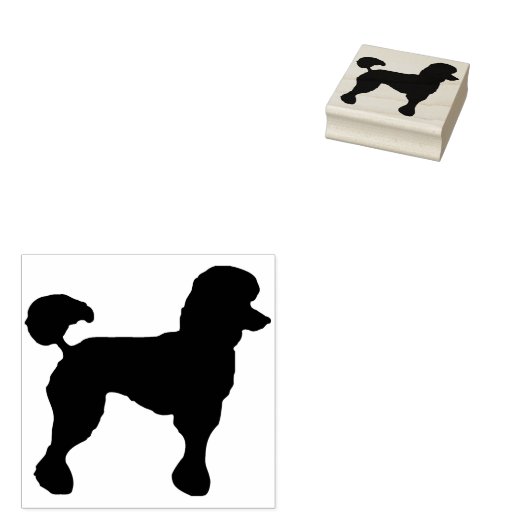 poedel silhouet kunst stempel (Gestempeld)