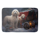 Poedel Snowy Sleigh Kerst Decor Badmat (Voorkant)