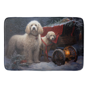 Poedel Snowy Sleigh Kerst Decor Badmat