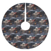 Poedel Snowy Sleigh Kerst Decor Kerstboom Rok (Voorkant)