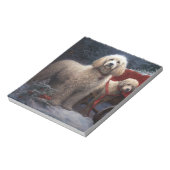 Poedel Snowy Sleigh Kerst Decor Notitieblok (Linkerzijde)