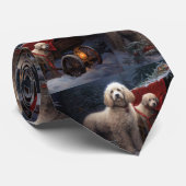 Poedel Snowy Sleigh Kerst Decor Stropdas (Opgerold)