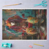 Poedel Standaard Haar Dreadlocks Decoupage, Tissuepapier (Craft)