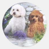 Poedel Sticker Hydrangeas (Voorkant)