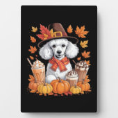 Poedel Thanksgiving Drink Coffee Fall Bladeren Pom Fotoplaat (voorkant)