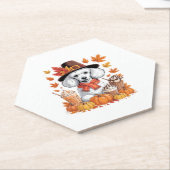 Poedel Thanksgiving Drink Coffee Fall Bladeren Pom Kartonnen Onderzetters (Schuin)