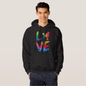Poedel Tie Dye Liefde Hond Mam Pap Hoodie (Voorkant volledig)