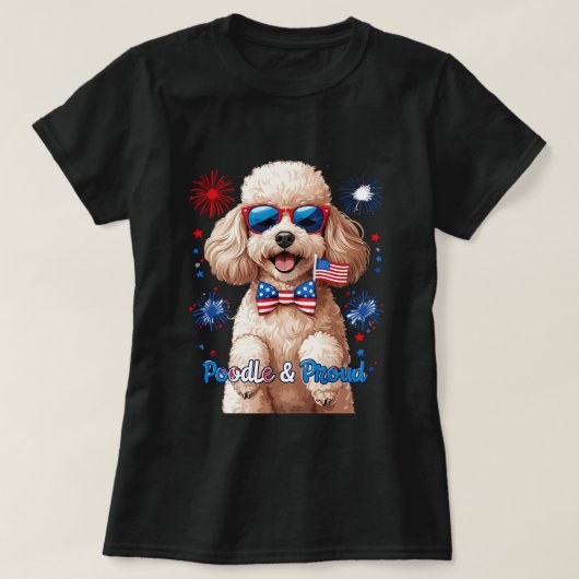 Poedel & trots – 4 juli Hond T-shirt (Design voorkant)