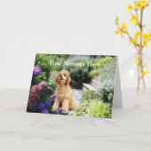 poedel tuin Wenskaart Kaart (Gele Bloem)