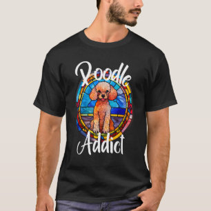 Poedel verslaafde hond moeder puppy kleurrijke hui t-shirt