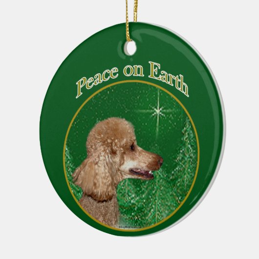 Poedel vrede keramisch ornament (Links)