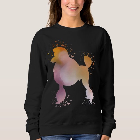 Poedel Waterverf Silhouet Donker Trui (Voorkant)