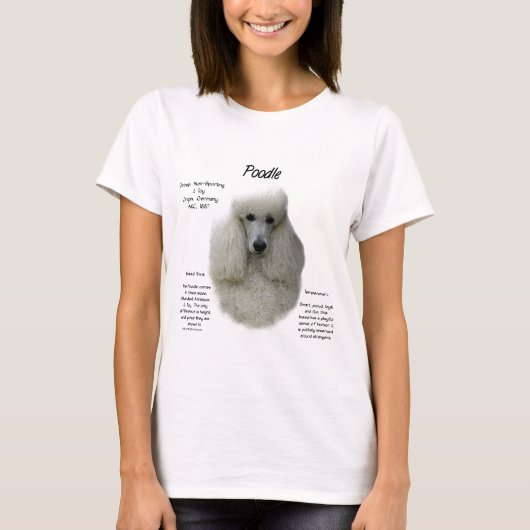 Poedel (wht) Geschiedenis Ontwerp T-shirt (Voorkant)