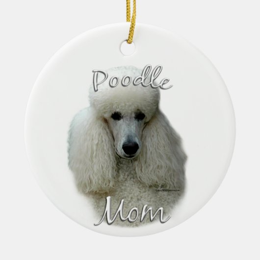 Poedel (wht) Mam 2 Keramisch Ornament (Voorkant)