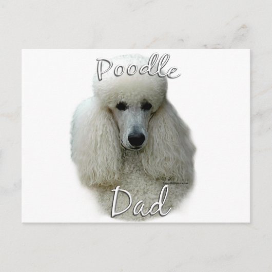 Poedel (wht) Papa 2 Briefkaart (Voorkant)