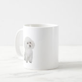 Poedel - wit 1 koffiemok (Voorkant links)