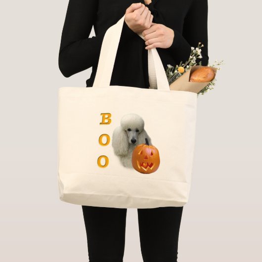 Poedel (wit gecoat) Boo Grote Tote Bag (Voorkant (product))