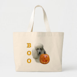 Poedel (wit gecoat) Boo Grote Tote Bag