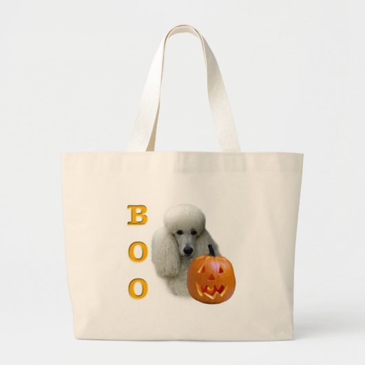 Poedel (wit gecoat) Boo Grote Tote Bag (Voorkant)