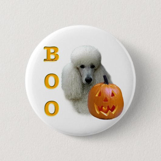 Poedel (wit gecoat) Boo Ronde Button 5,7 Cm (Voorkant)