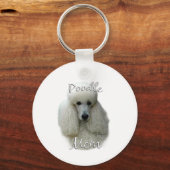Poedel (wit) Mam 2 Sleutelhanger (Voorkant)