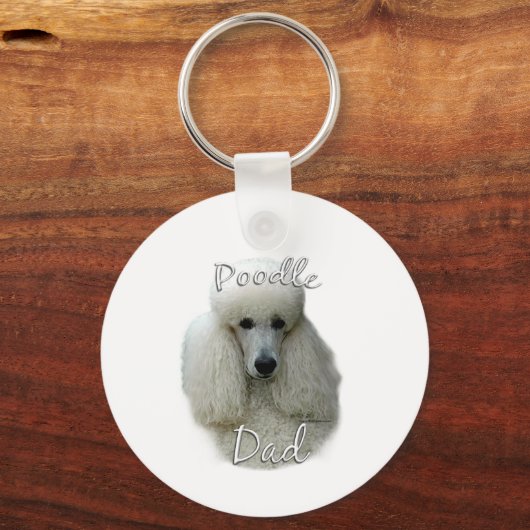 Poedel (wit) Papa 2 Sleutelhanger (Voorkant)