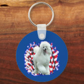 Poedel (wit) Patriot Sleutelhanger (Achterkant)