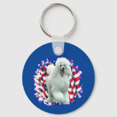 Poedel (wit) Patriot Sleutelhanger (Achterkant)