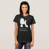 Poedel wit silhouet t-shirt (Voorkant volledig)