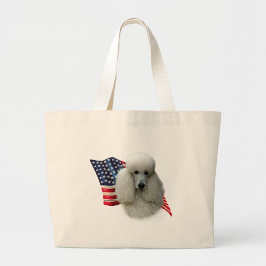 Poedel (wit) Vlag Grote Tote Bag (Voorkant)