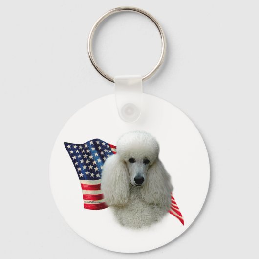 Poedel (wit) Vlag Sleutelhanger (Voorkant)