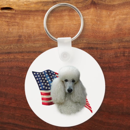 Poedel (wit) Vlag Sleutelhanger (Achterkant)