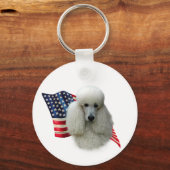 Poedel (wit) Vlag Sleutelhanger (Voorkant)
