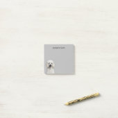 poedel witte standaard hond post-it® notes (Op bureau)