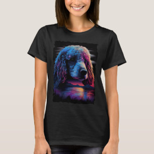 Poedel zonsondergang schattige hond retro jaren '7 t-shirt