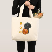 Poedel (zwart gecoat) Boo Grote Tote Bag (Voorkant (product))