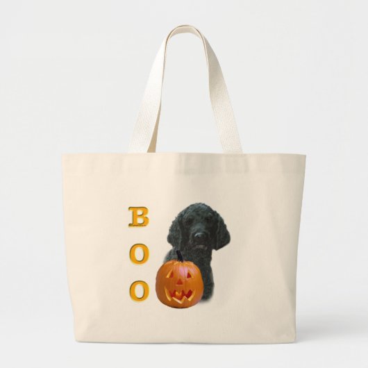 Poedel (zwart gecoat) Boo Grote Tote Bag (Voorkant)