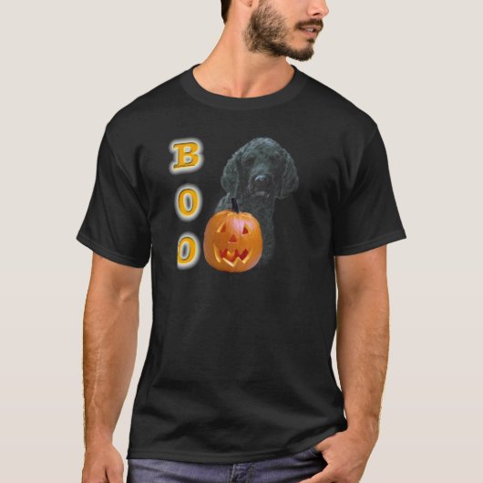 Poedel (zwart gecoat) Boo T-shirt (Voorkant)
