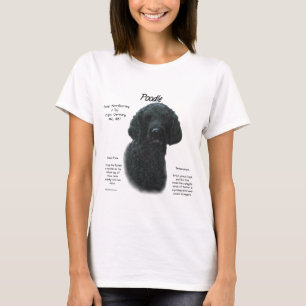 Poedel (zwart) Geschiedenis Ontwerp T-shirt