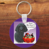Poedel (zwart) Halloween Snoep Sleutelhanger (Achterkant)