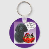 Poedel (zwart) Halloween Snoep Sleutelhanger (Achterkant)
