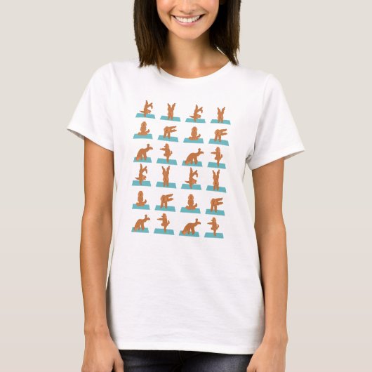 Poedelhond doet yoga t-shirt (Voorkant)