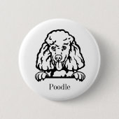 Poedelhond gepersonaliseerd ronde button 5,7 cm (Voorkant)