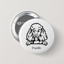 Poedelhond gepersonaliseerd ronde button 5,7 cm